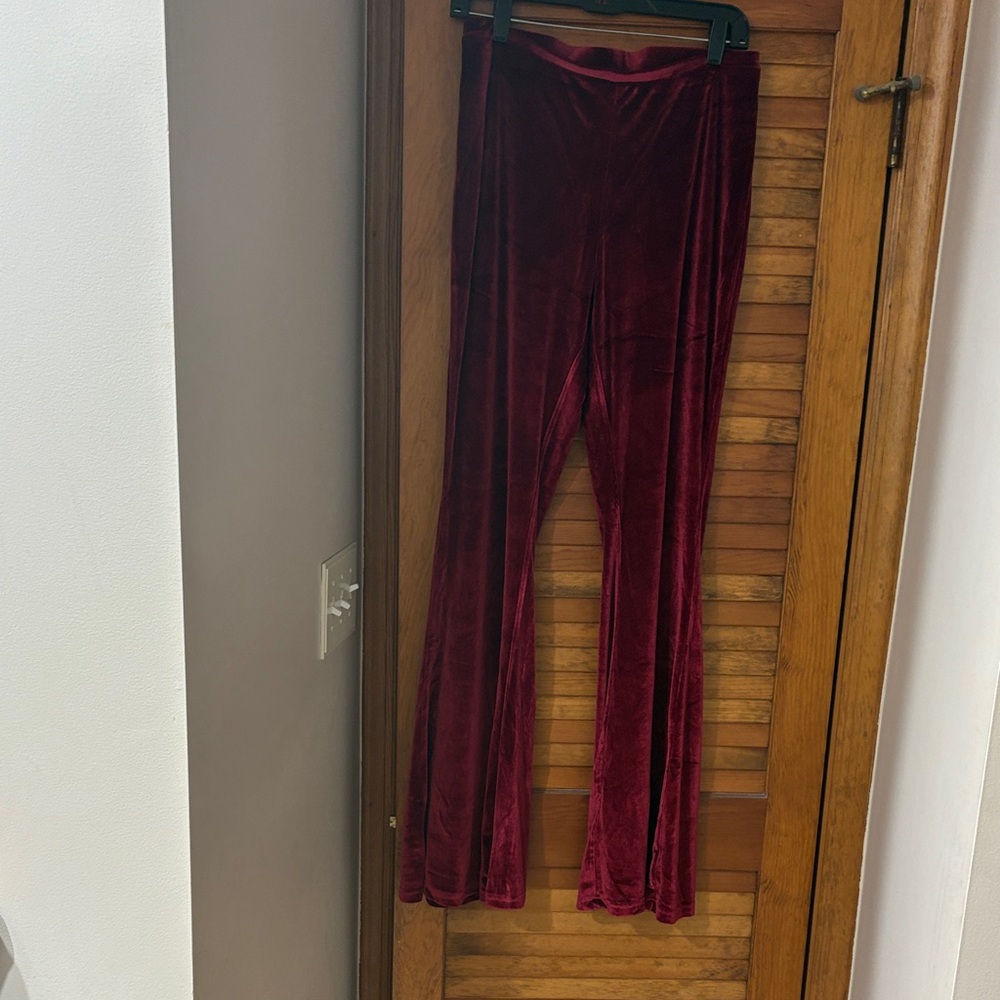 Velvet Red Pants - Picture 3 of 3